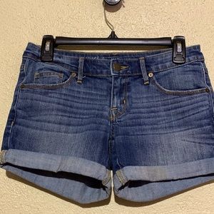 Mossimo Denim Jean Shorts Mid Rise Midi Blue Size 0/25